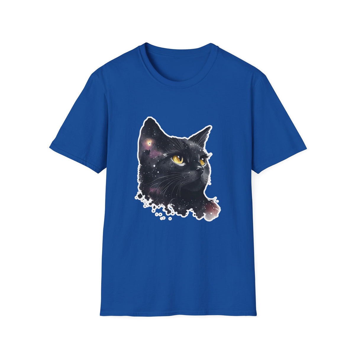 Galaxy Black Cat T-Shirt — Cosmic Cat Portrait Tee