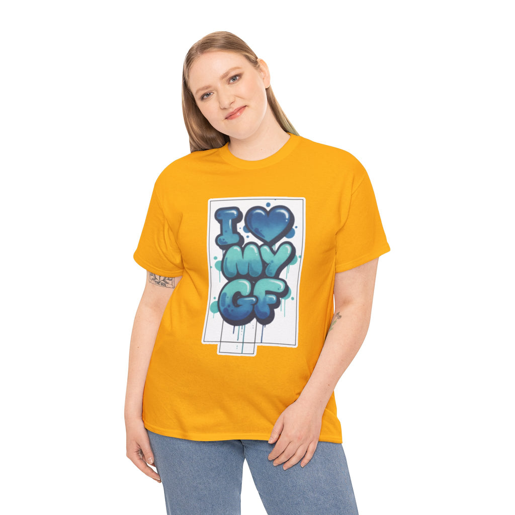 I LOVE My GF T-Shirt — Cute Blue Graffiti Love Tee for Girlfriend Gifts