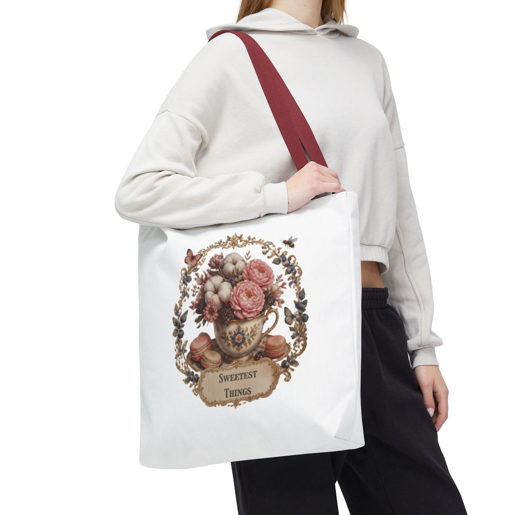 Vintage Floral Bouquet Tote — "Sweetest Things" Canvas Bag
