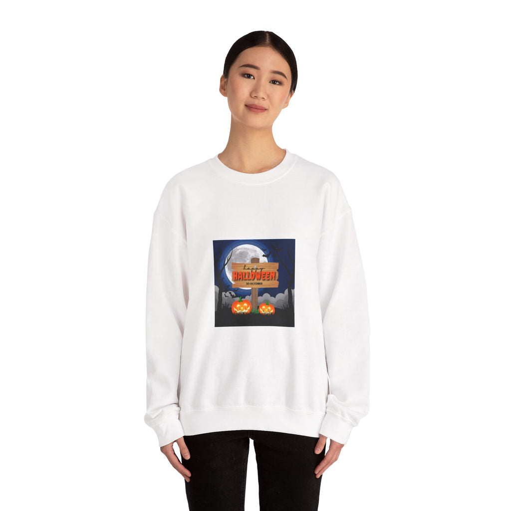 Halloween Crewneck Sweatshirt - Spooky Night Pumpkins Design