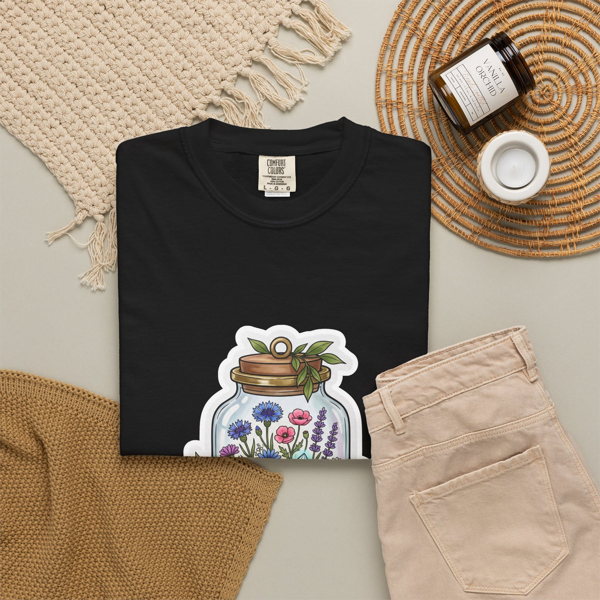 Terrarium Floral T-Shirt — "The Wild Terrarium" Botanical Jar Tee