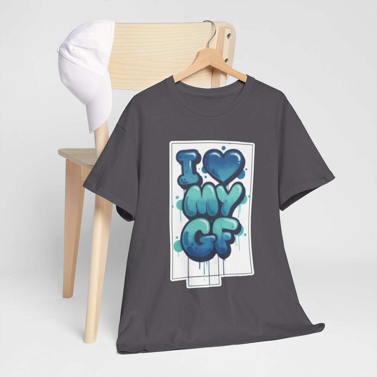 I LOVE My GF T-Shirt — Cute Blue Graffiti Love Tee for Girlfriend Gifts