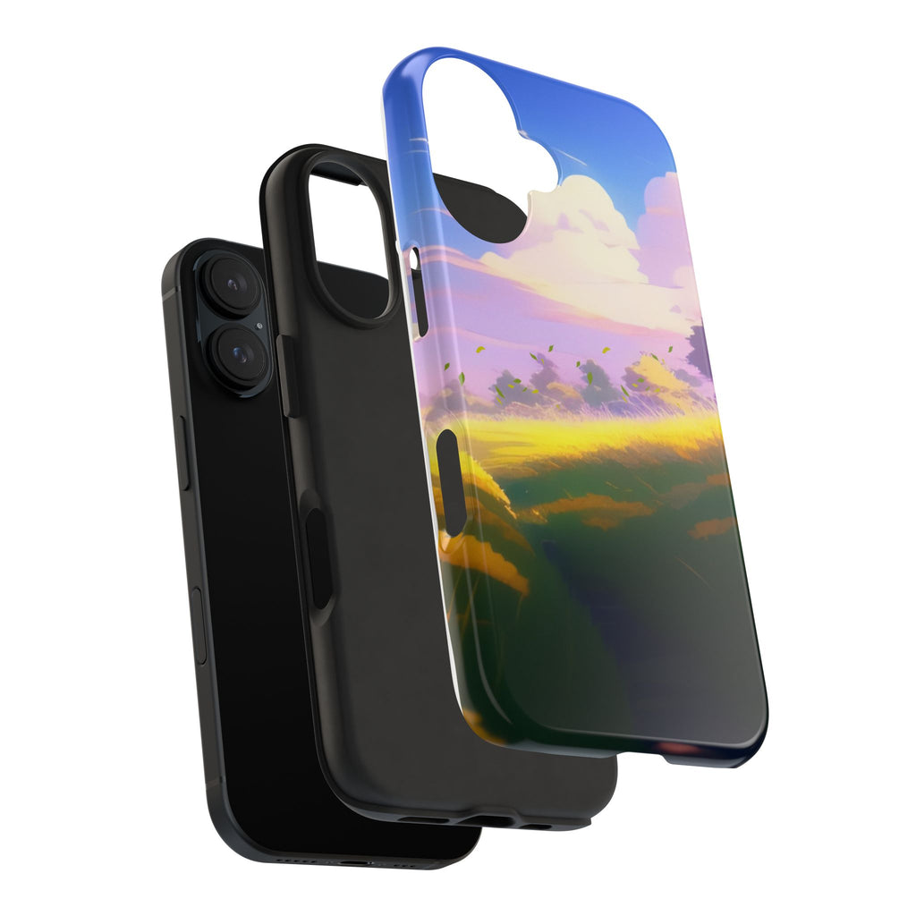 Scenic Sunset Field Tough Phone Case — Pastel Sky Landscape iPhone Case