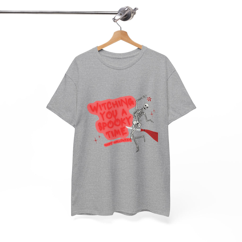Skeleton 'Witching You a Spooky Time' Halloween T-Shirt