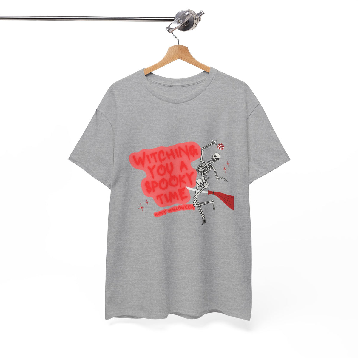 Skeleton 'Witching You a Spooky Time' Halloween T-Shirt