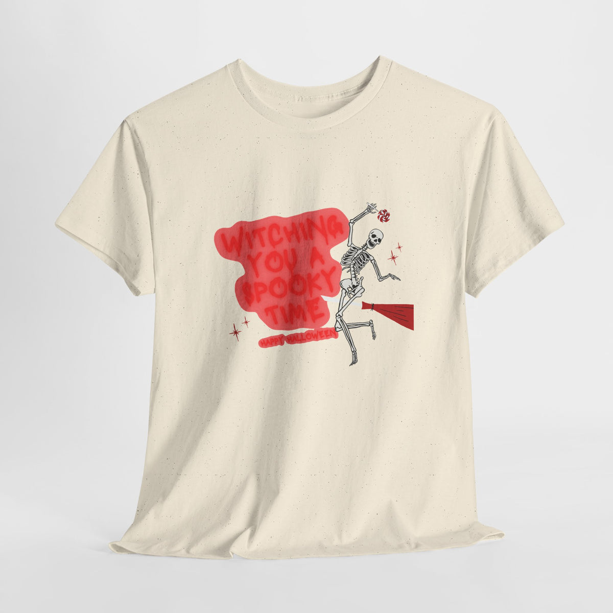 Skeleton 'Witching You a Spooky Time' Halloween T-Shirt