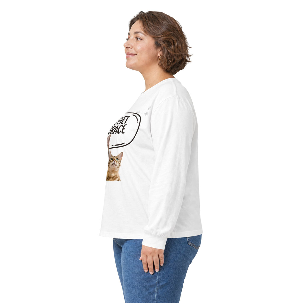 Quiet Grace Cat Long Sleeve Tee — Cute Kitty Photo Shirt
