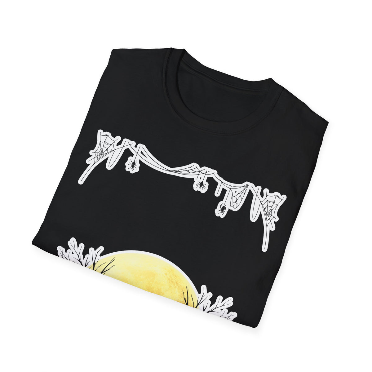 Halloween Moon Silhouette T-Shirt — Spooky Graveyard Pumpkin Scene