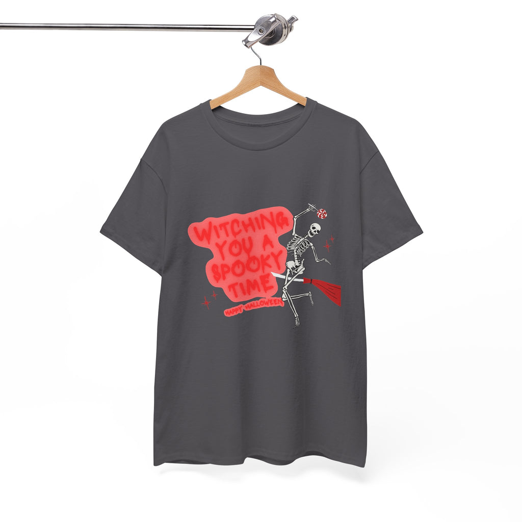 Skeleton 'Witching You a Spooky Time' Halloween T-Shirt