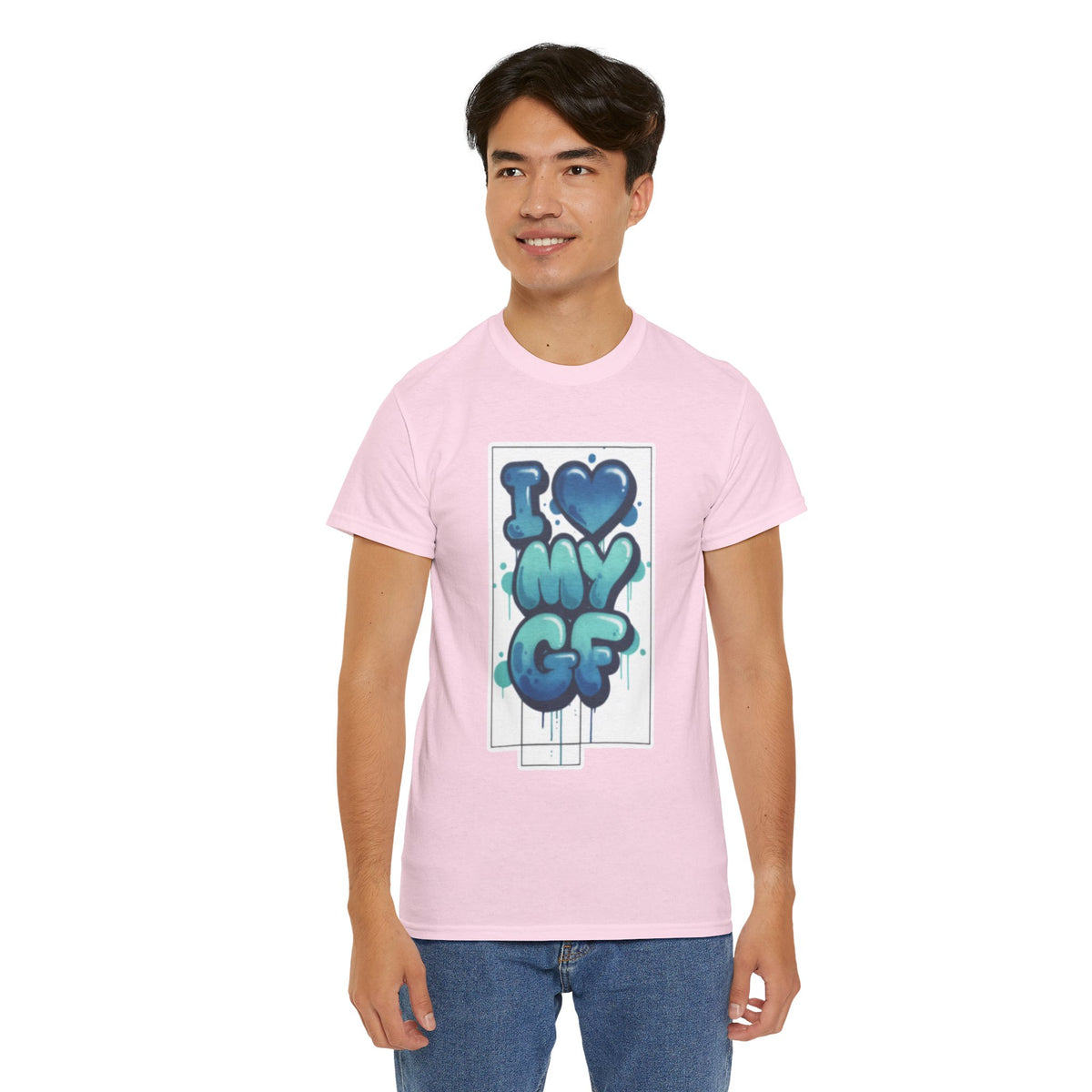 I LOVE My GF T-Shirt — Cute Blue Graffiti Love Tee for Girlfriend Gifts