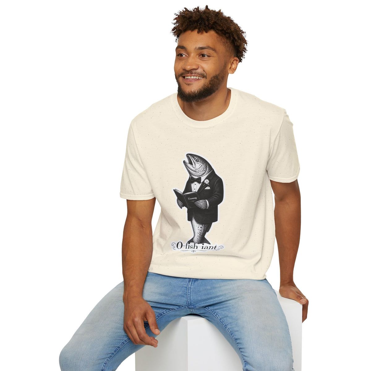 Salmon Gentleman T-Shirt — Dapper Fish Graphic Tee