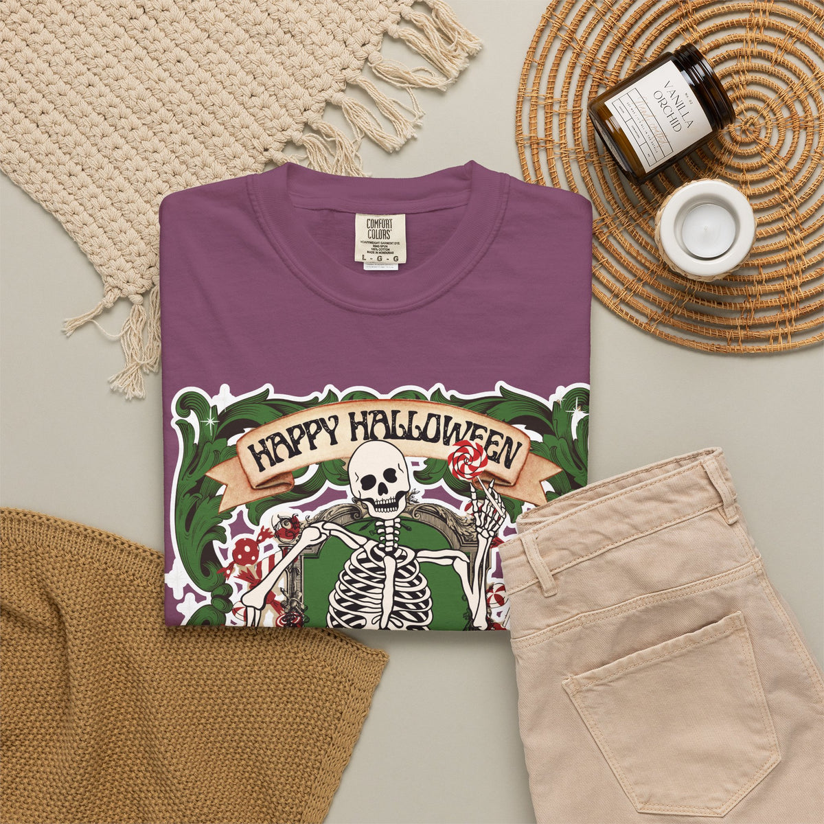 Happy Halloween Skeleton T-Shirt — Vintage Trick or Treat Graphic Tee