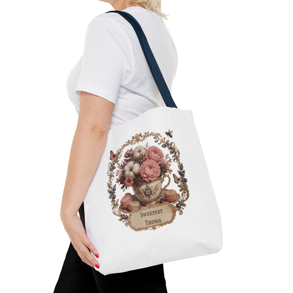 Vintage Floral Bouquet Tote — "Sweetest Things" Canvas Bag