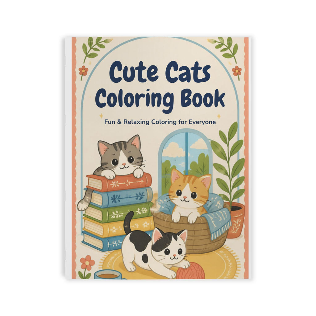 Cute Cats Coloring Book — Relaxing Cat Coloring for Kids & Adults