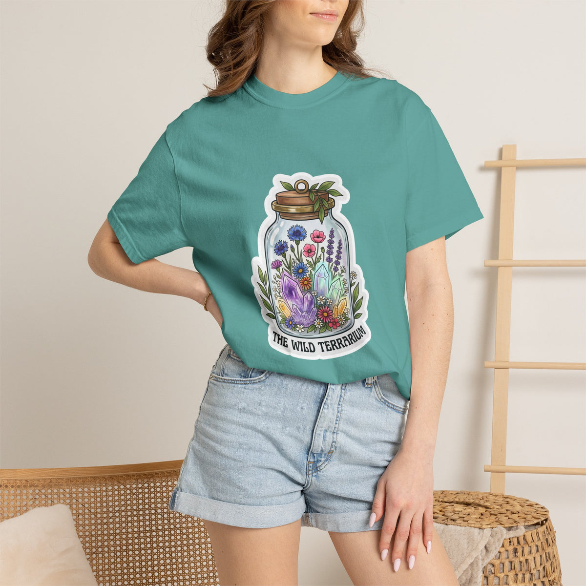 Terrarium Floral T-Shirt — "The Wild Terrarium" Botanical Jar Tee