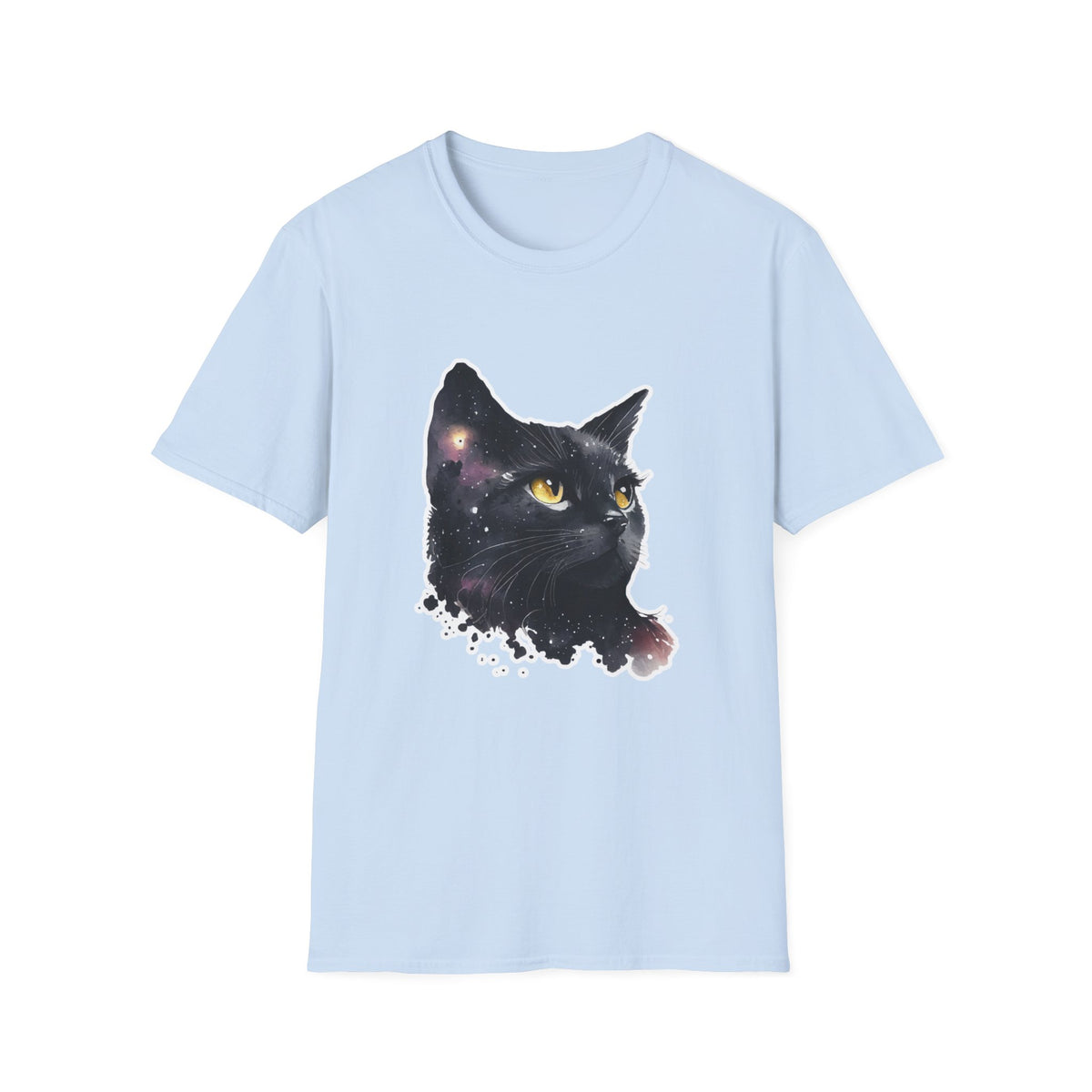 Galaxy Black Cat T-Shirt — Cosmic Cat Portrait Tee
