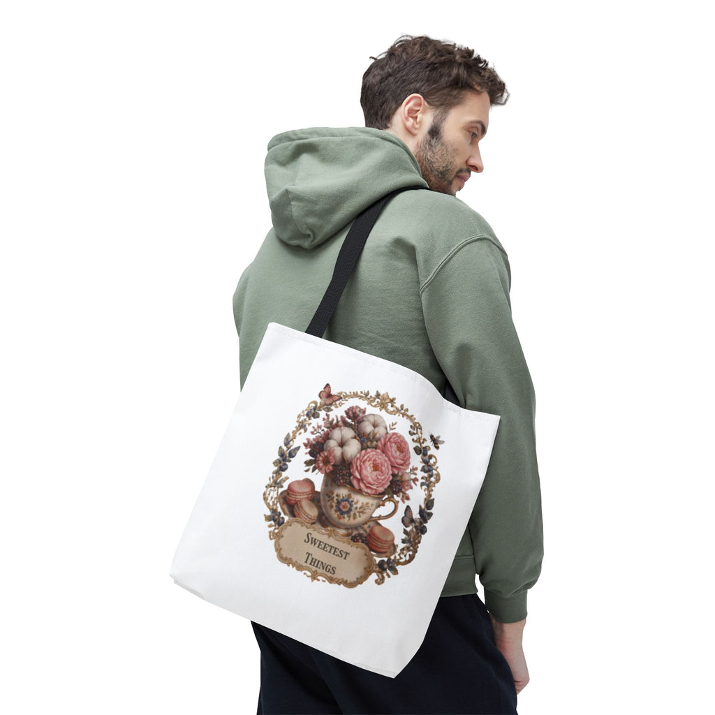 Vintage Floral Bouquet Tote — "Sweetest Things" Canvas Bag