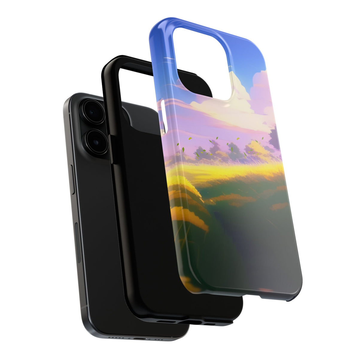 Scenic Sunset Field Tough Phone Case — Pastel Sky Landscape iPhone Case