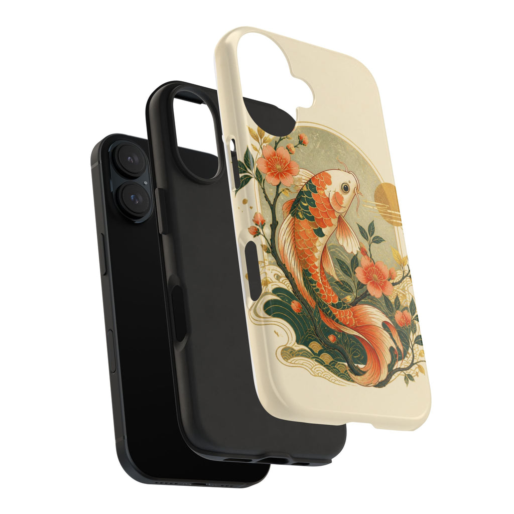 Koi Blossom Tough Phone Case — Vintage Japanese Fish Design