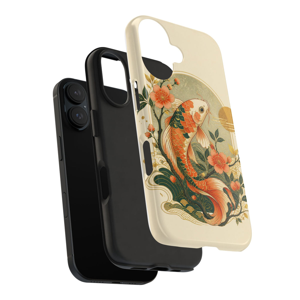 Koi Blossom Tough Phone Case — Vintage Japanese Fish Design