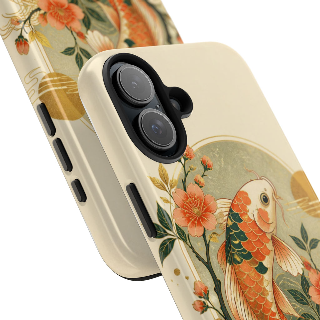 Koi Blossom Tough Phone Case — Vintage Japanese Fish Design