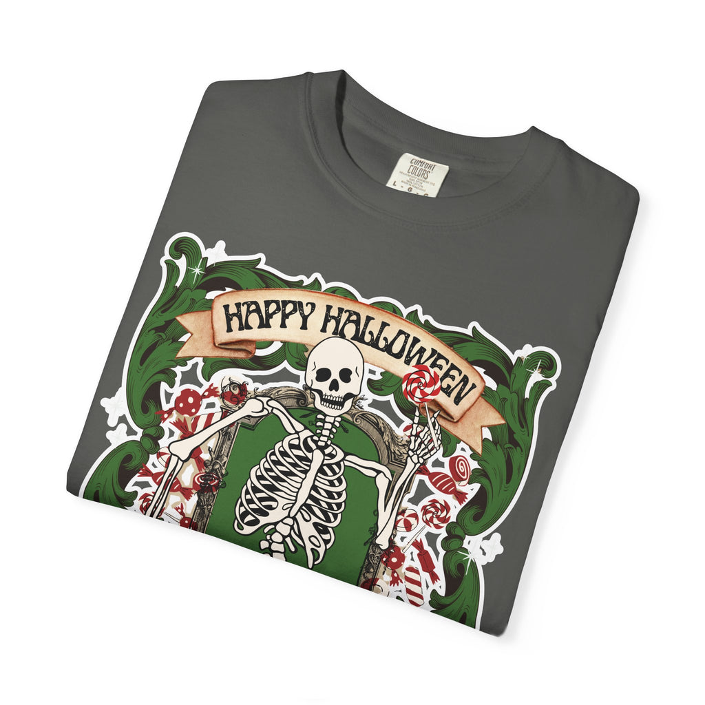 Happy Halloween Skeleton T-Shirt — Vintage Trick or Treat Graphic Tee