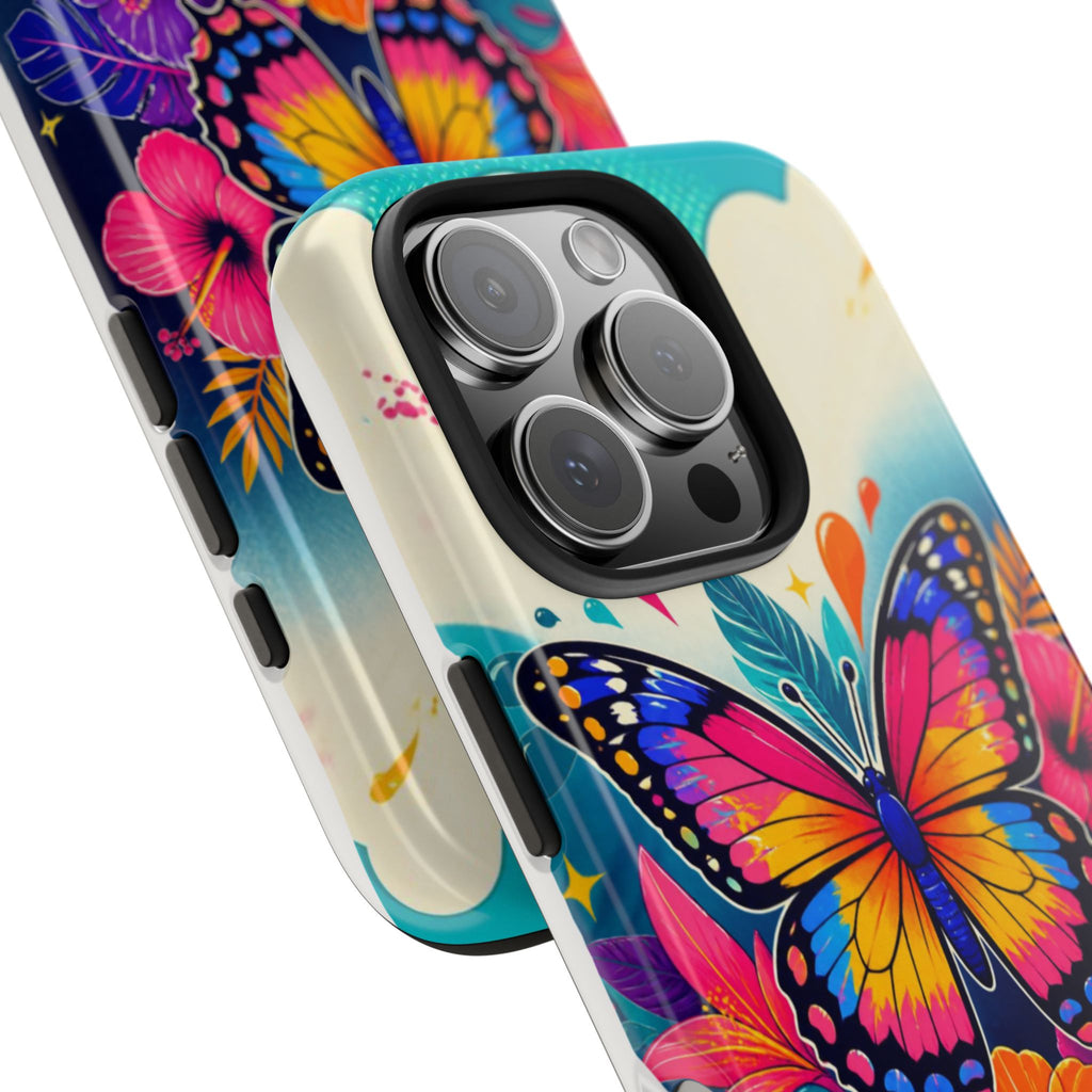 Butterfly Floral Tough Phone Case — Colorful Protective Phone Cover