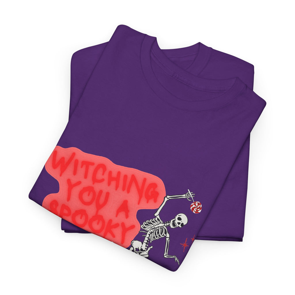 Skeleton 'Witching You a Spooky Time' Halloween T-Shirt