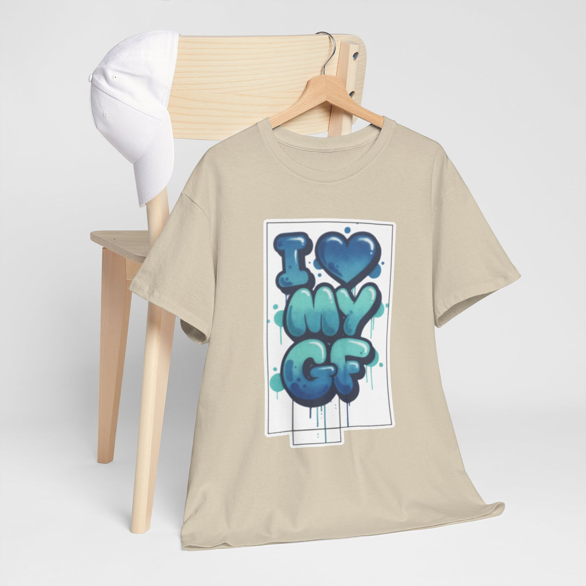 I LOVE My GF T-Shirt — Cute Blue Graffiti Love Tee for Girlfriend Gifts