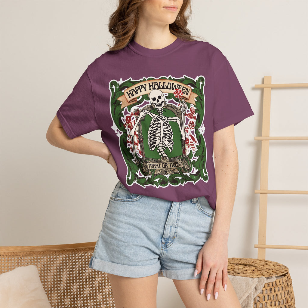Happy Halloween Skeleton T-Shirt — Vintage Trick or Treat Graphic Tee
