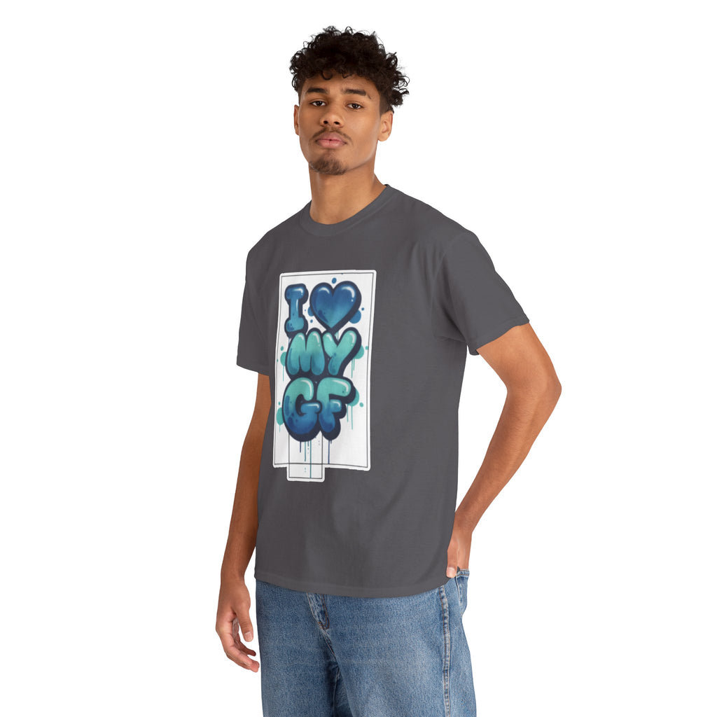 I LOVE My GF T-Shirt — Cute Blue Graffiti Love Tee for Girlfriend Gifts