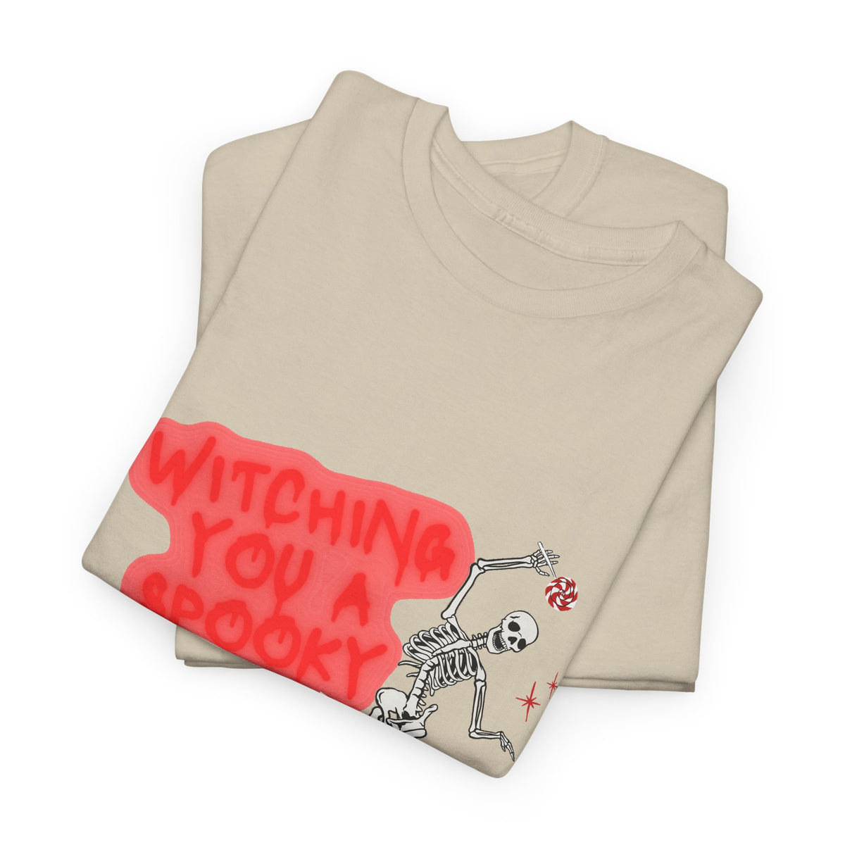 Skeleton 'Witching You a Spooky Time' Halloween T-Shirt
