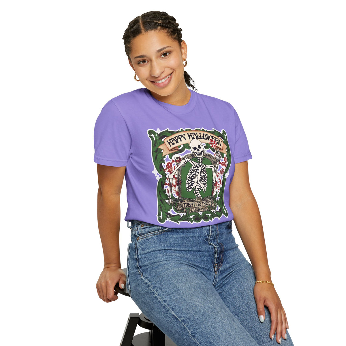 Happy Halloween Skeleton T-Shirt — Vintage Trick or Treat Graphic Tee