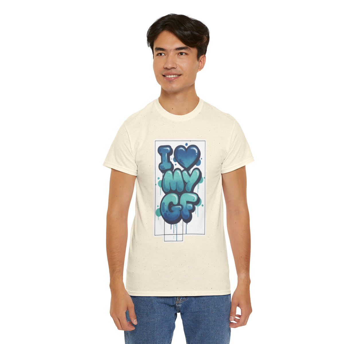 I LOVE My GF T-Shirt — Cute Blue Graffiti Love Tee for Girlfriend Gifts