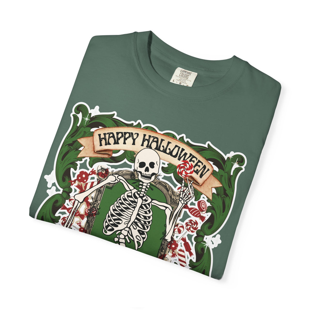 Happy Halloween Skeleton T-Shirt — Vintage Trick or Treat Graphic Tee