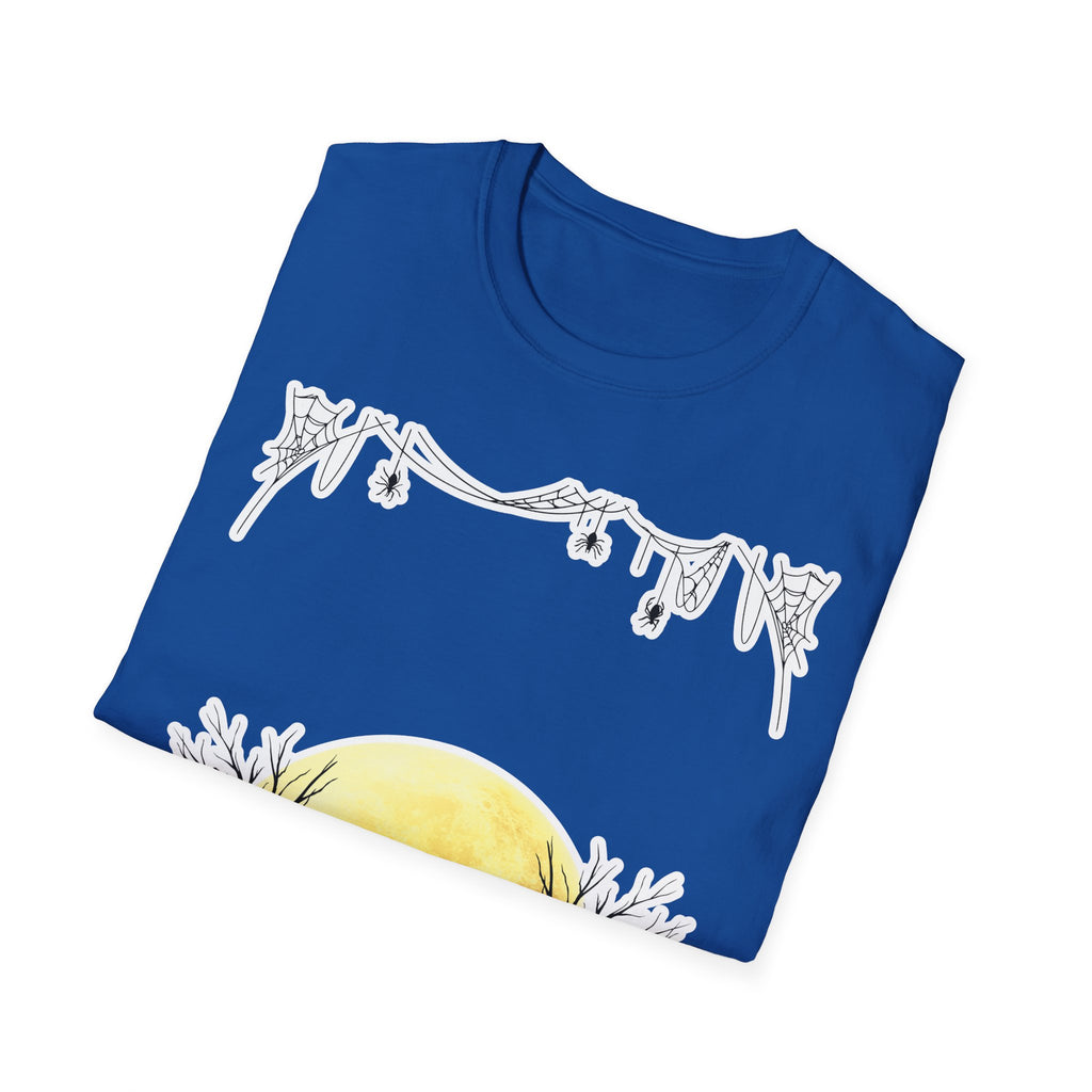 Halloween Moon Silhouette T-Shirt — Spooky Graveyard Pumpkin Scene