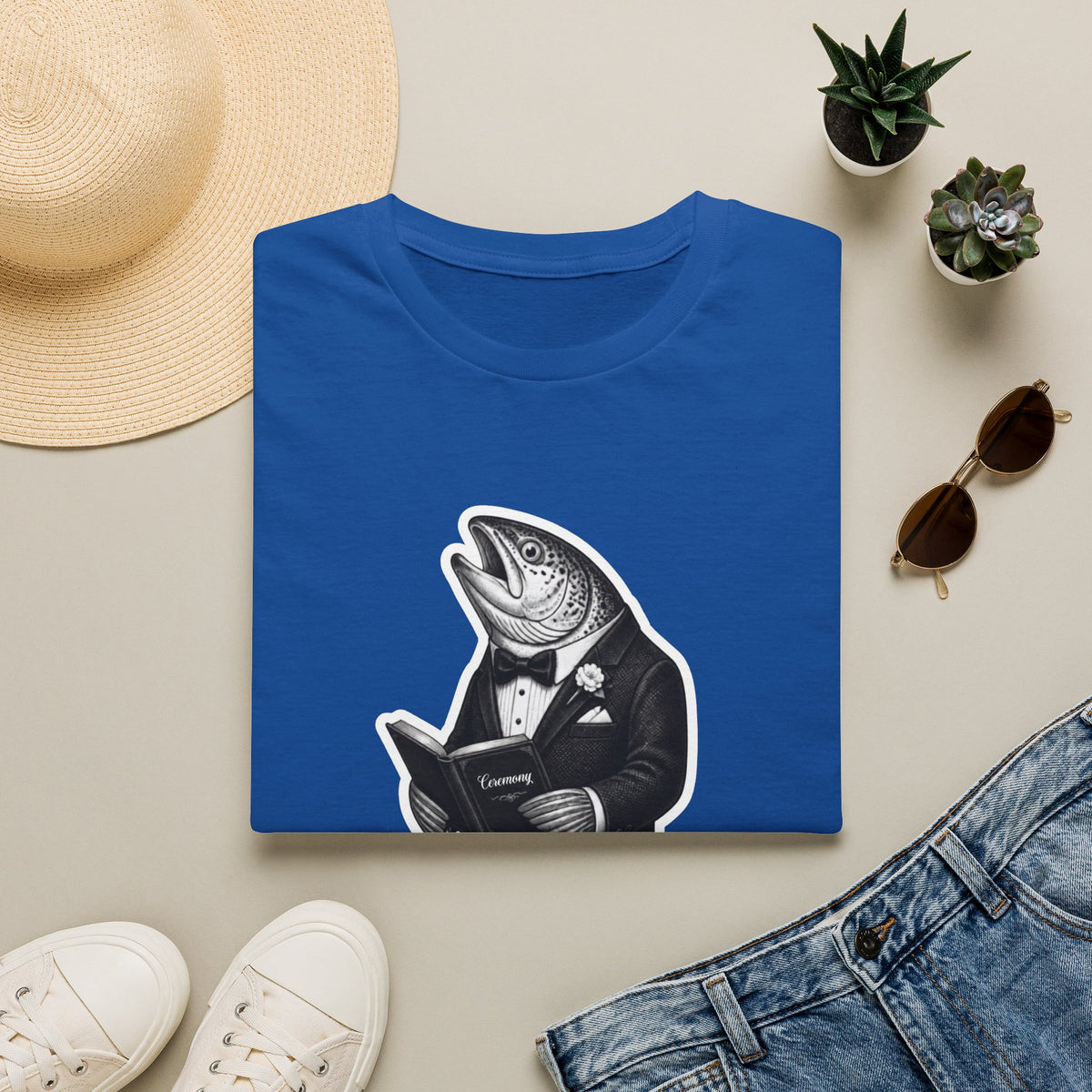 Salmon Gentleman T-Shirt — Dapper Fish Graphic Tee