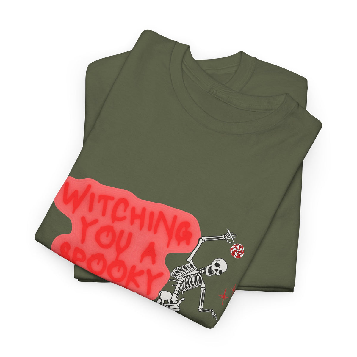 Skeleton 'Witching You a Spooky Time' Halloween T-Shirt
