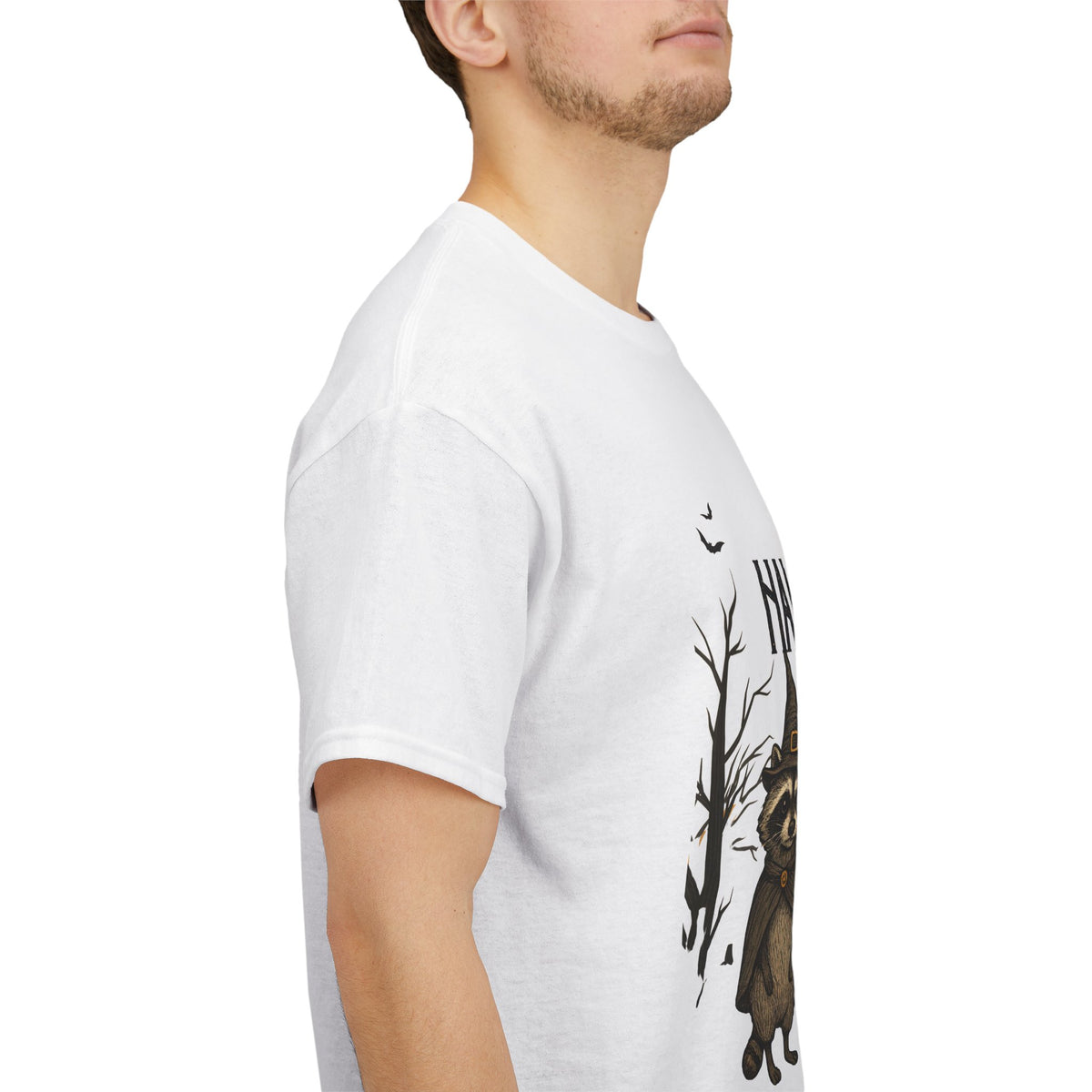 Halloween Raccoon Ghost Pumpkin T‑Shirt — Cute Spooky Costume Trio Tee