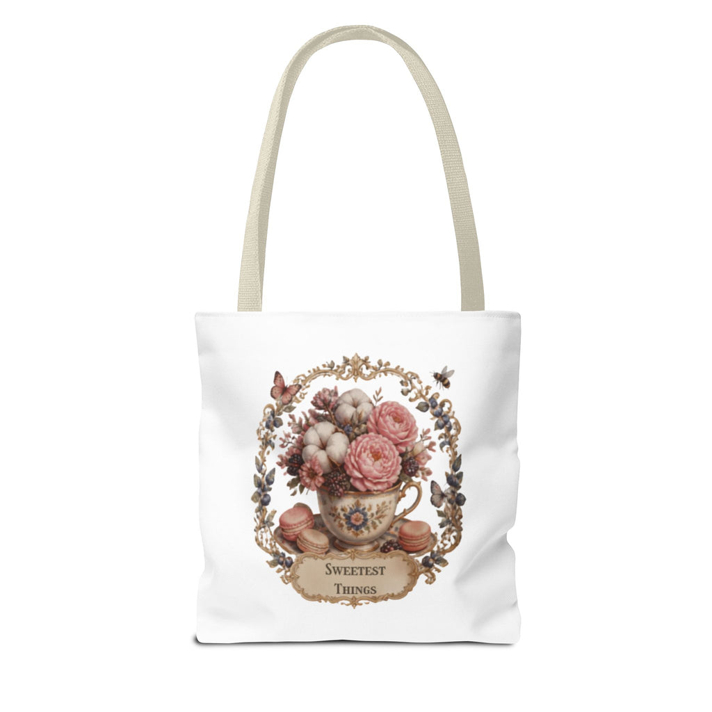 Vintage Floral Bouquet Tote — "Sweetest Things" Canvas Bag