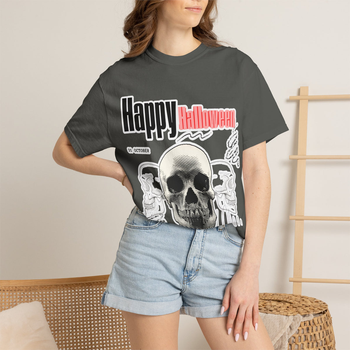Happy Halloween Skull T-Shirt — Graphic Halloween Tee