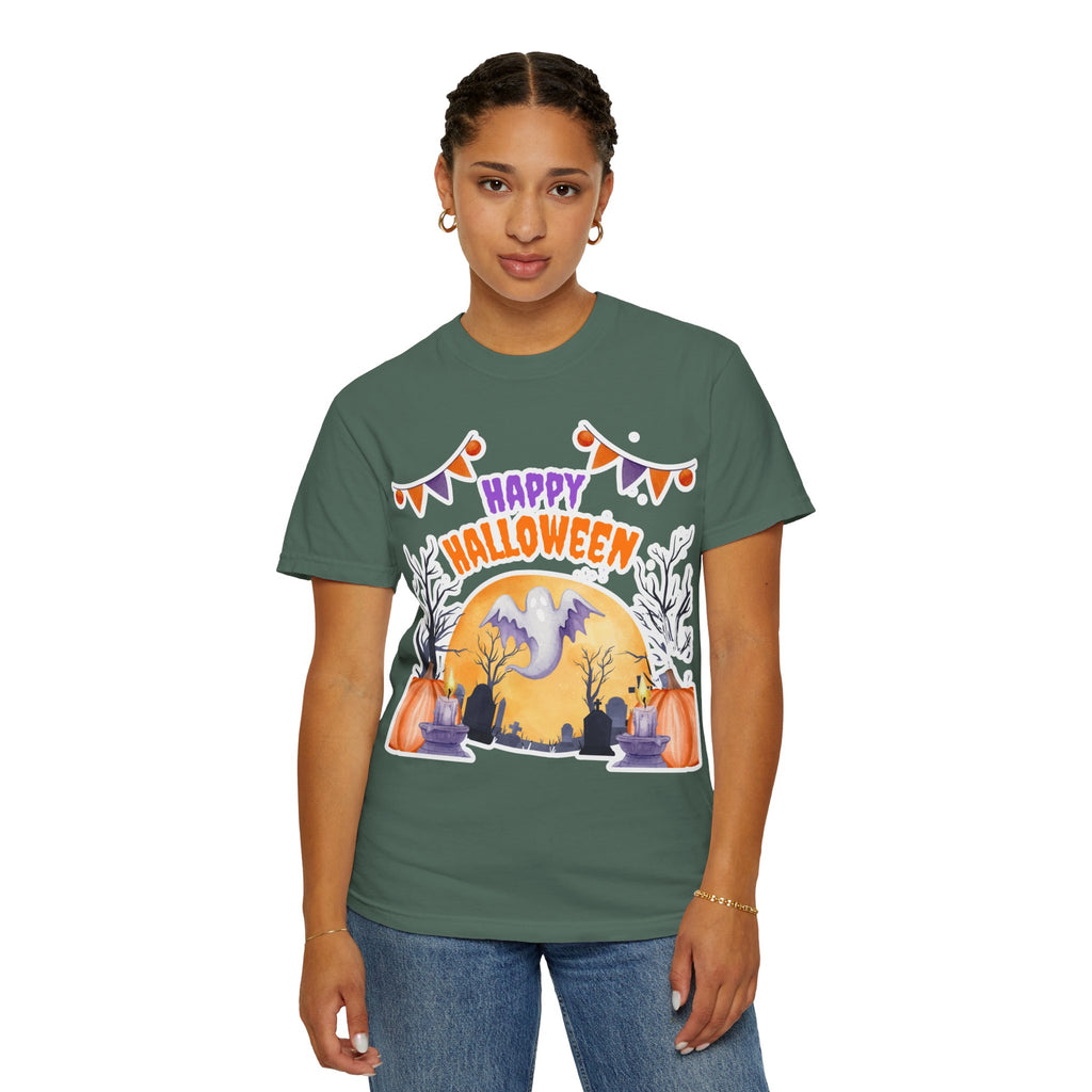 Happy Halloween T-Shirt — Ghost & Pumpkin Halloween Tee