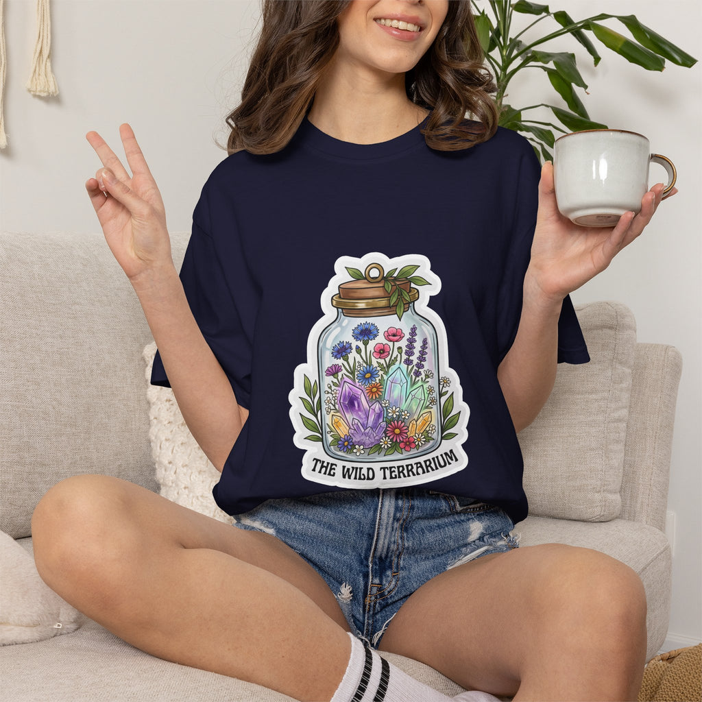 Terrarium Floral T-Shirt — "The Wild Terrarium" Botanical Jar Tee